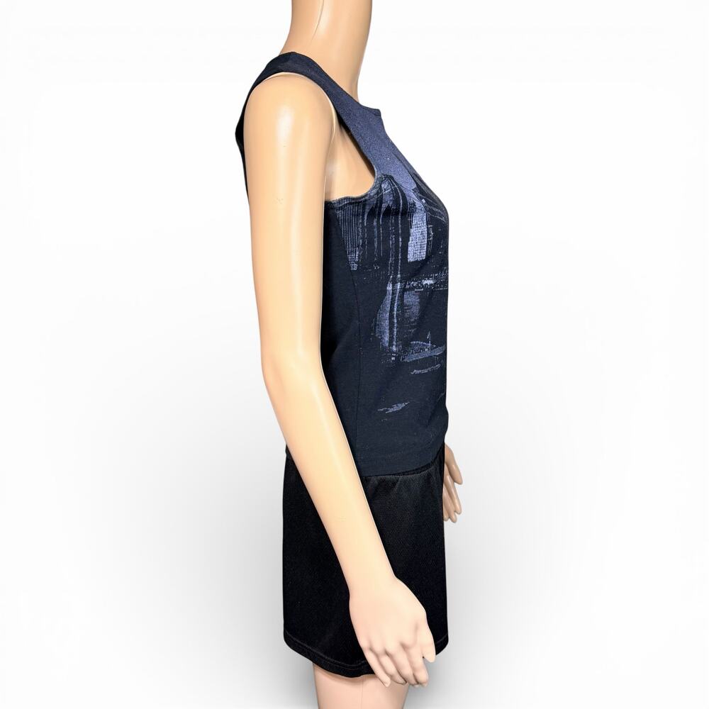 Y2K 90s Vintage Tangents Womens New York City Scape Tank Top Twin Towers Medium - Picture 3 of 9
